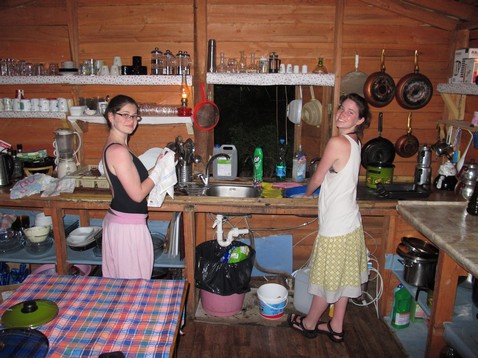 Doing the dishes in Kabak