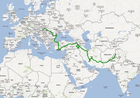 Our route to Pakistan